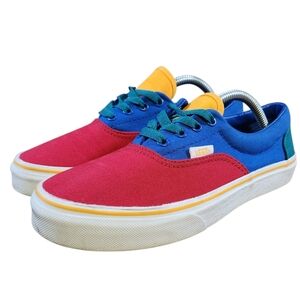 Vans Primary Color Block Youth 4.5 Red Blue Green Casual Comfort Sneaker Shoes